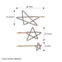 Creative Hand-painted Five-pointed Star Cartoon Hairpin Rhinestone Side Clip Wholesale Nihaojewelry sku image 1