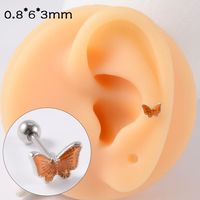 Simple Style Butterfly Stainless Steel Ear Studs Stainless Steel Earrings 1 Piece sku image 2