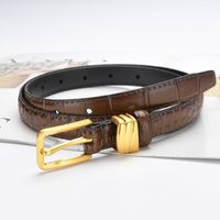 Casual Solid Color Leather Buckle Women's Leather Belts 1 Piece main image 6