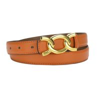 Basic Solid Color Leather Buckle Women's Leather Belts 1 Piece main image 4