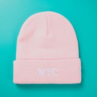 Unisex Fashion Letter Solid Color Embroidery Crimping Wool Cap sku image 7