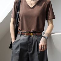 Casual Solid Color Leather Buckle Women's Leather Belts 1 Piece main image 2