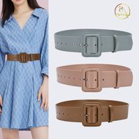 Casual Solid Color Leather Buckle Women's Leather Belts 1 Piece sku image 1