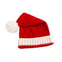 Unisex Christmas Color Block Pom Poms Eaveless Wool Cap sku image 1