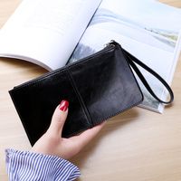 Einfarbige Pu-leder-reiß Verschluss Brieftaschen Für Damen sku image 1