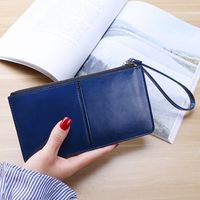 Einfarbige Pu-leder-reiß Verschluss Brieftaschen Für Damen sku image 4
