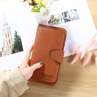 Women's Solid Color Pu Leather Metal Button Zipper Wallets sku image 5