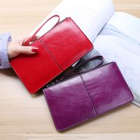 Einfarbige Pu-leder-reiß Verschluss Brieftaschen Für Damen main image 1