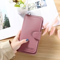 Women's Solid Color Pu Leather Metal Button Zipper Wallets main image 5