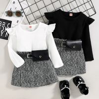 Fashion Solid Color Cotton Girls Clothing Sets main image 1