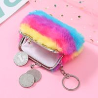 Women's Stripe Plush Zipper Coin Purses main image 5