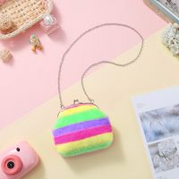 Girl's Stripe Plush Zipper Coin Purses sku image 2