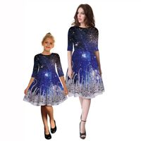 Fashion Christmas Tree Polyester Skirt Sets Above Knee Family Matching Outfits main image 3
