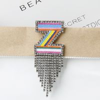 Novelty Fashion Letter Metal Embroidery Plating Rhinestones Unisex Rhinestone Brooches sku image 23