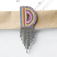 Novelty Fashion Letter Metal Embroidery Plating Rhinestones Unisex Rhinestone Brooches sku image 4