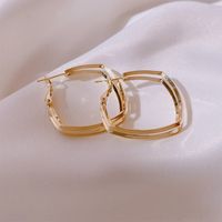 Simple Style Geometric Alloy Plating Women's Ear Studs 1 Pair main image 3