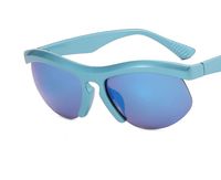 Des Sports Bloc De Couleur Résine Motarde Demi-cadre Femmes De Lunettes De Soleil main image 2