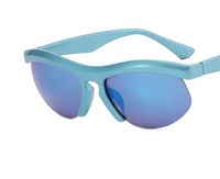 Sports Color Block Resin Biker Half Frame Women's Sunglasses sku image 6