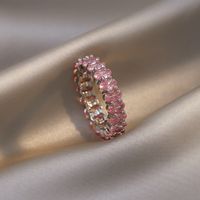 Sweet Heart Shape Copper Rings Zircon Copper Rings sku image 5