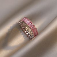 Sweet Heart Shape Copper Rings Zircon Copper Rings sku image 8