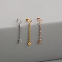 Fashion Cross Heart Shape Copper Drop Earrings Inlay Zircon Copper Earrings 1 Piece main image 6