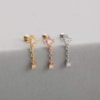 Fashion Cross Heart Shape Copper Drop Earrings Inlay Zircon Copper Earrings 1 Piece sku image 11