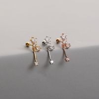 Fashion Cross Heart Shape Copper Drop Earrings Inlay Zircon Copper Earrings 1 Piece sku image 23