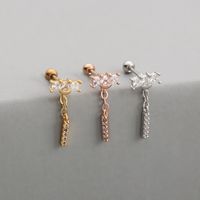 Fashion Cross Heart Shape Copper Drop Earrings Inlay Zircon Copper Earrings 1 Piece sku image 17