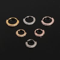 Fashion Round Copper Inlay Zircon Women's Nose Ring 1 Piece sku image 5