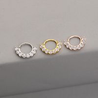 Fashion Round Copper Inlay Zircon Women's Nose Ring 1 Piece sku image 4