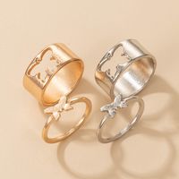 Fashion Butterfly Alloy Plating Unisex Rings 4 Pieces main image 4