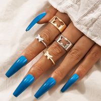 Fashion Butterfly Alloy Plating Unisex Rings 4 Pieces sku image 1