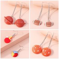 Mignon Balle Alliage Plastique Femmes Boucles D'oreilles 1 Paire main image 1