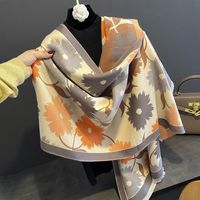 Women's Streetwear Flower Imitation Cashmere Tassel Scarf sku image 3