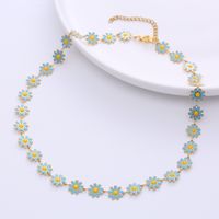 Fashion Flower Stainless Steel Epoxy Chain Necklace main image 5