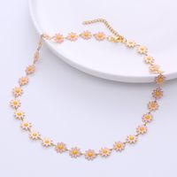 Fashion Flower Stainless Steel Epoxy Chain Necklace main image 6