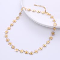 Fashion Flower Stainless Steel Epoxy Chain Necklace main image 7