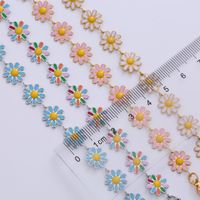 Fashion Flower Stainless Steel Epoxy Chain Necklace main image 1
