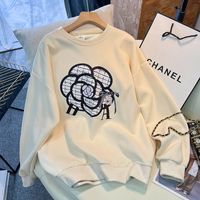 Fashion Flower Polyester Round Neck Long Sleeve Regular Sleeve Hoodie sku image 6