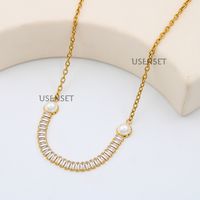 Simple Style Geometric Titanium Steel Inlaid Gold Necklace 1 Piece sku image 7