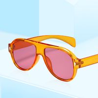 Fashion Color Block Ac Special-shaped Mirror Full Frame Women's Sunglasses main image 4