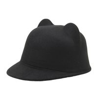 Women's Cute Solid Color Flat Eaves Fedora Hat main image 4