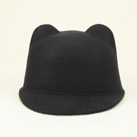 Women's Cute Solid Color Flat Eaves Fedora Hat main image 2