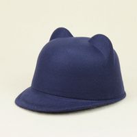 Women's Cute Solid Color Flat Eaves Fedora Hat sku image 1