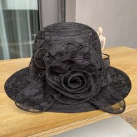 Women's Fashion Solid Color Flowers Flat Eaves Sun Hat sku image 1