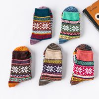 Unisex Ethnic Style Totem Color Block Rabbit Fur Wool Crew Socks 1 Pair main image 5