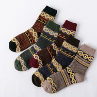 Unisex Ethnic Style Totem Color Block Rabbit Fur Wool Crew Socks 1 Pair sku image 3
