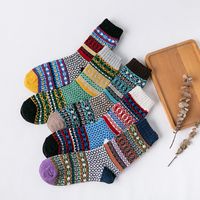 Unisex Ethnic Style Totem Color Block Rabbit Fur Wool Crew Socks 1 Pair sku image 7