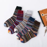 Unisex Ethnic Style Totem Color Block Rabbit Fur Wool Crew Socks 1 Pair sku image 5