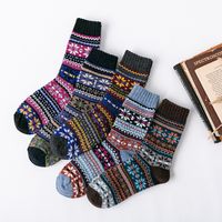 Unisex Ethnic Style Totem Color Block Rabbit Fur Wool Crew Socks 1 Pair sku image 11